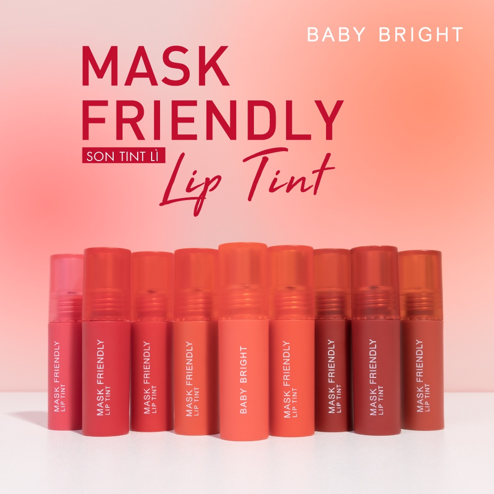 Son tint Baifern siêu lì lâu trôi, tôn da và không lem khẩu trang Baby Bright Mask Friendly Lip Tint 2.5g