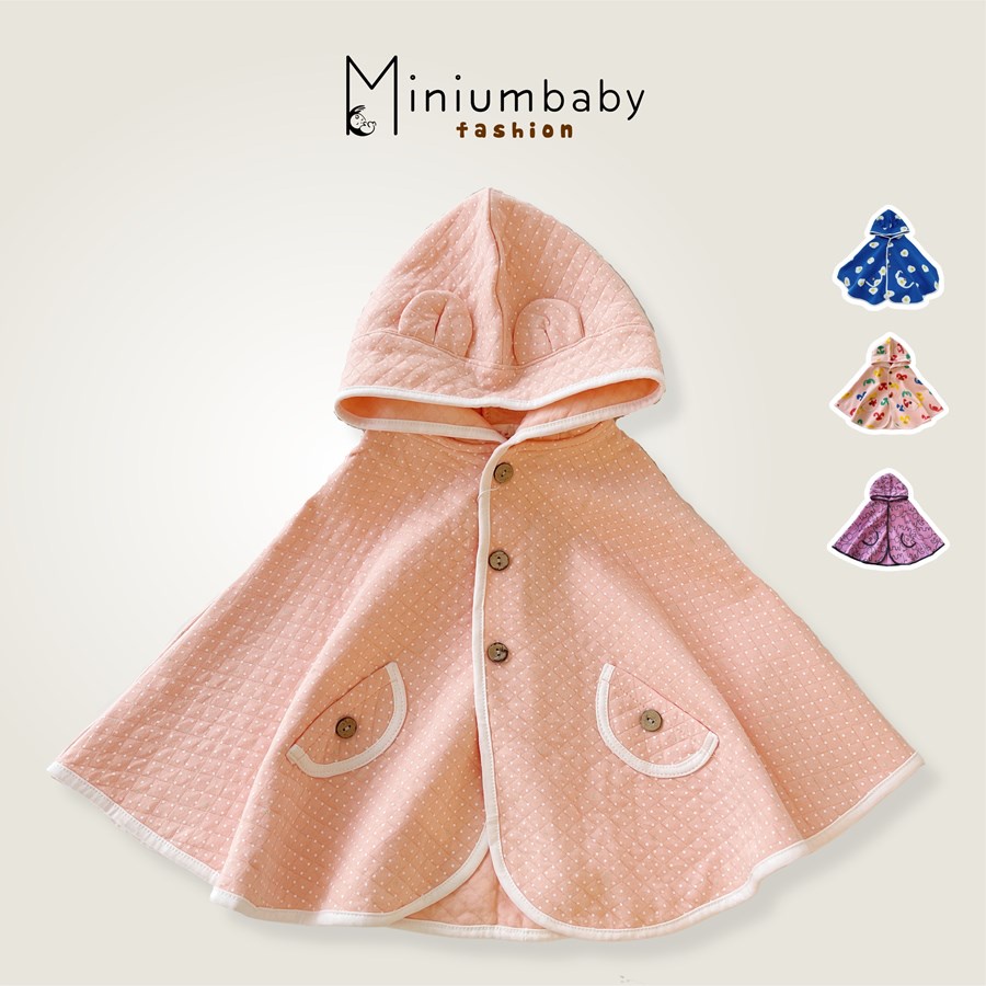 Áo choàng chống nắng cho bé trai, gái chất liệu cotton dày dặn được thiết kế bởi Miniumbaby-ACCDDONG