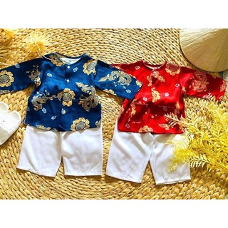 Bà Ba Gấm Lụa Cho Bé Trai Bé Gái Kèm khăn Rằn