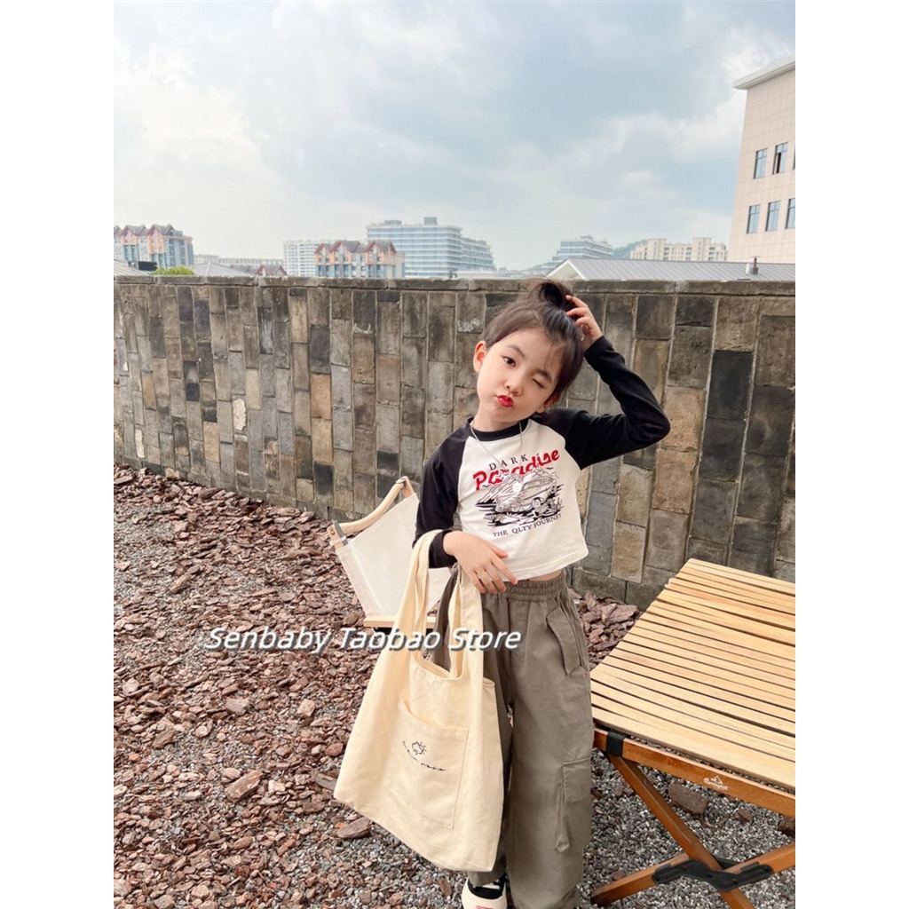 Quần Yếm Thể Thao Dáng Rộng Thoải Mái Thời Trang Mùa Thu Cho Bé Gái