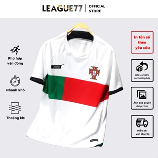 Bộ quần áo đá bóng Bồ Đào Nha Leaguestore - đồ đá banh set bộ thể thao nam màu trắng tuyển BĐN form âu