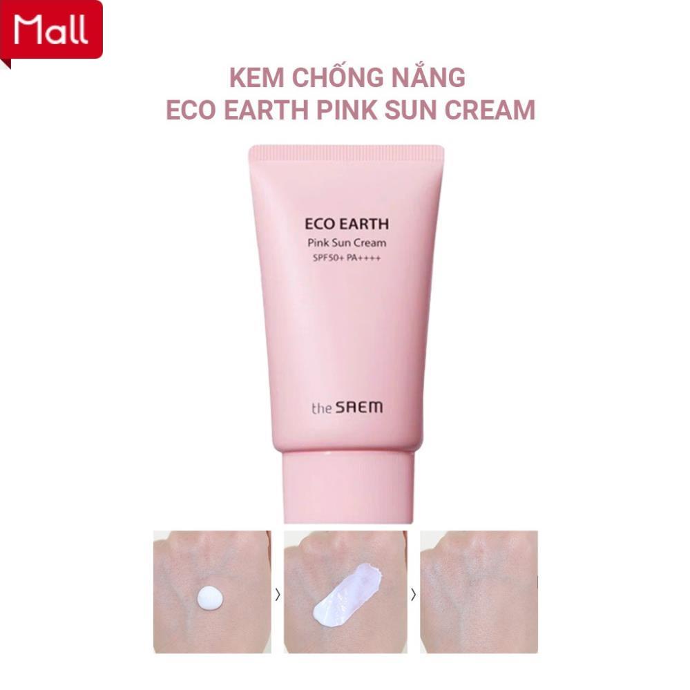 Kem chống nắng The Saem Eco Earth Pink Sun Cream 50g + Kem chống nắng Pink 50g _Shopee Mall