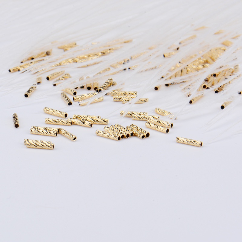 1 Ống Nối Rỗng G18K Au750 DIY Hình Hoa Màu Vàng Kim Làm Vòng Tay / Vòng cổ