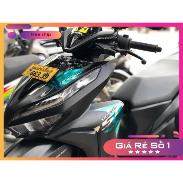 FREE SHIP + QUÀ TẶNG Tem rời Vario Malay xanh ngọc dán xe đen chất liệu Crom cao cấp
