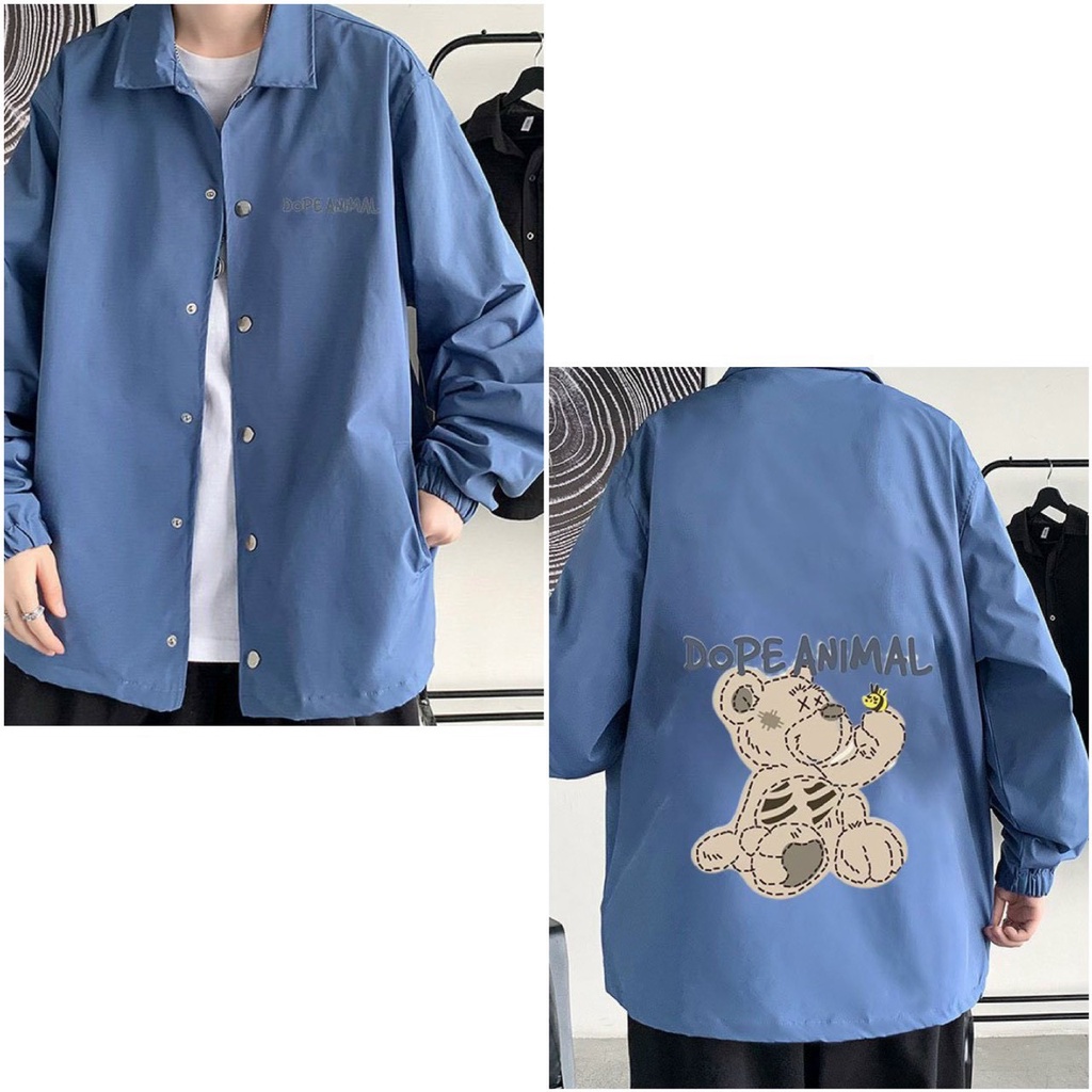 Áo khoác dù nam nữ hai lớp mẫu gấu unisex có big size