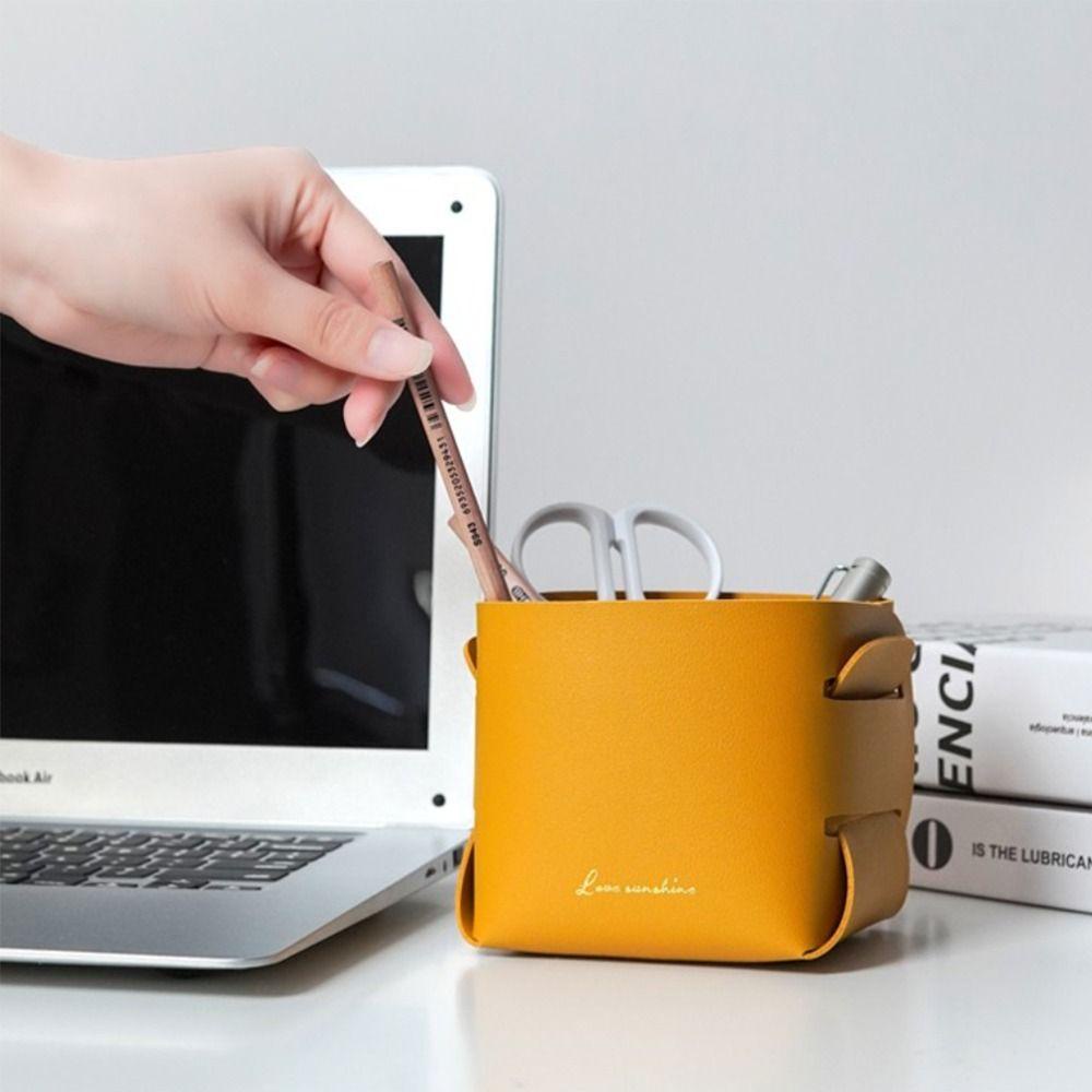 Giỏ Đựng Đồ Để Bàn Bằng Da PU Phong Cách Bắc Âu