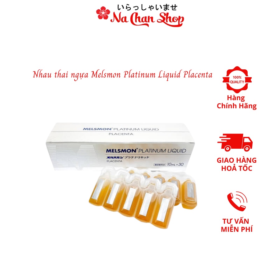 Nước uống nhau thai ngựa Melsmon Platium liquid Nhật Bản 30 ống