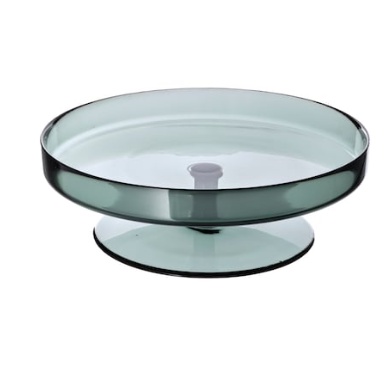 Khay thuỷ tinh 29cm chân đế cao OMBONAD IKEA chính hãng