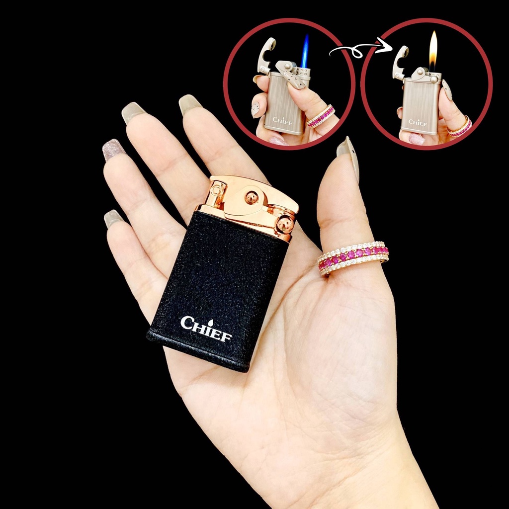 QUÀ TẶNG - 𝐇𝐨̣̂𝐩 𝐐𝐮𝐞̣𝐭 𝐁𝐚̣̂𝐭 𝐋𝐮̛̉𝐚 búng tay 2 chế độ ngọn CF033 - HỎA TỐC