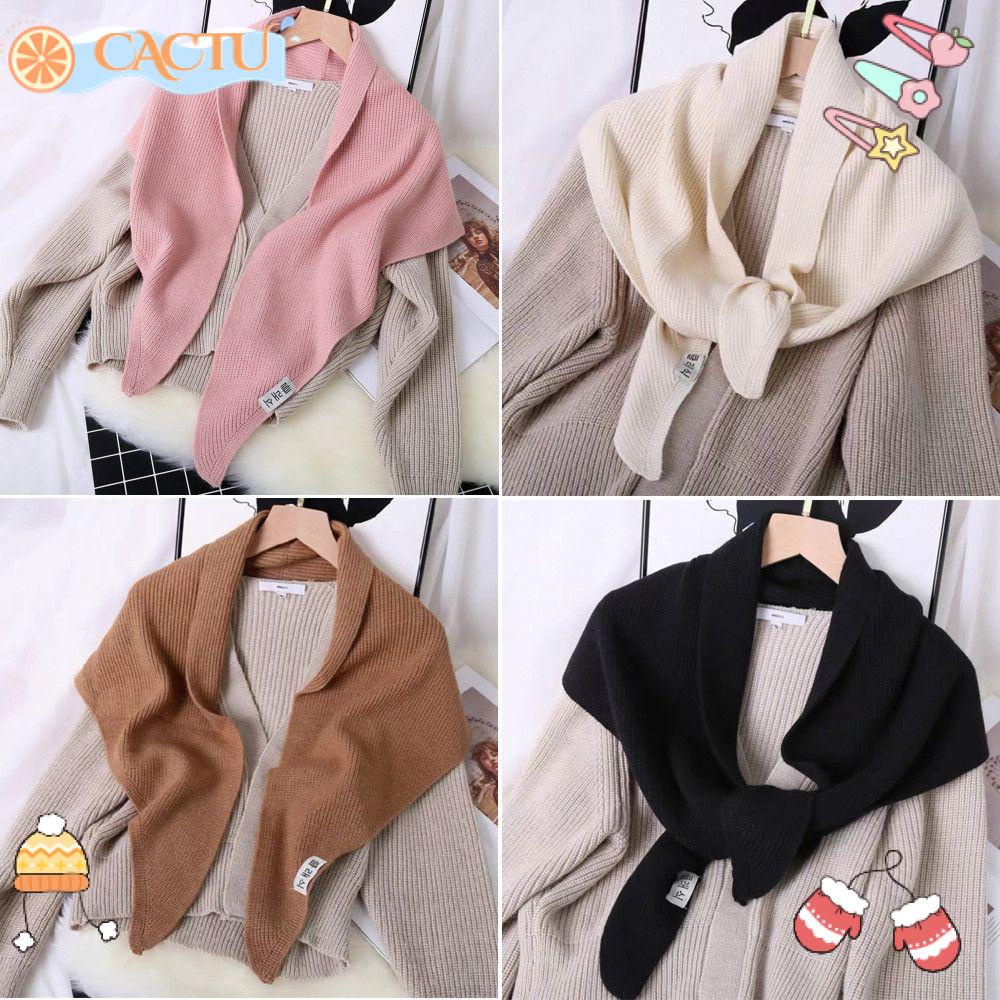 Khăn Choàng Cổ Dệt Kim Hình Tam Giác Hai Mặt Dành Cho Nữ