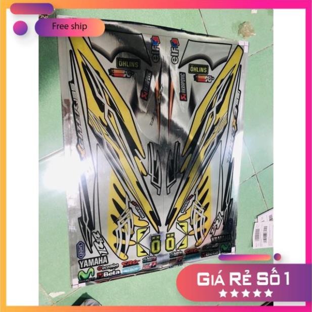 FREE SHIP + QUÀ TẶNG Tem rời Exciter 2010  lửa vàng đen  chất liệu Crom