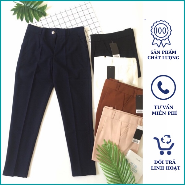 Quần vải baggy nữ, quần vải nữ bigsize, quần tây nữ cỡ lớn, quần tây baggy lưng cao ảnh thật