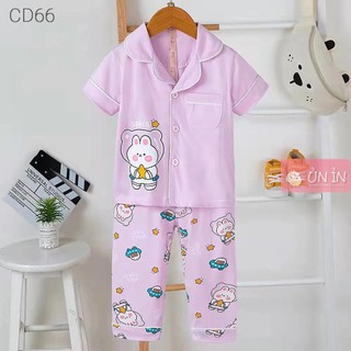 Bộ pizama cộc tay quần dài bé gái, bộ xuất hàn quảng châu thun cotton mềm mịn hàng loại 1 - PCG1