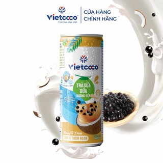 Combo 6 lon Trà sữa dừa đường đen Vietcoco lon 240ml