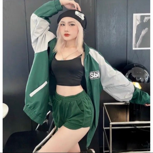 Áo Khoác Dù Nữ Khóa kéo Xin xò 2 Lớp Thời Trang Hàn Quốc