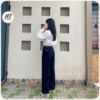 Quần ống rộng baggy nữ dài lưng cao , quần vải ống rộng nữ bigsize T09