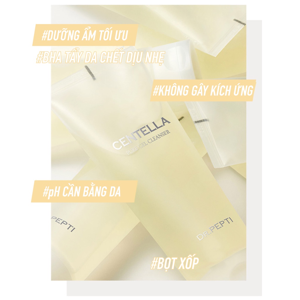 Gel rửa mặt tạo bọt Dr.Pepti Centella Pure Gel Cleanser 200ml