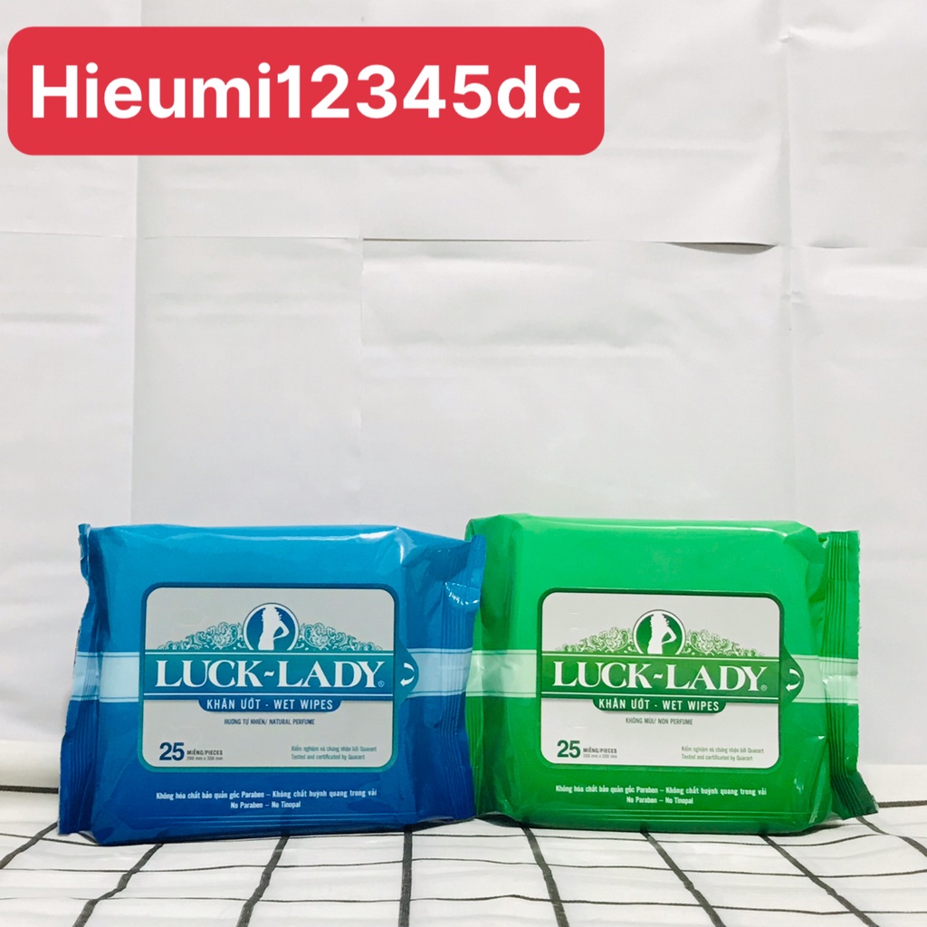 Khăn ướt cho da nhạy cảm Luck Lady 25 tờ