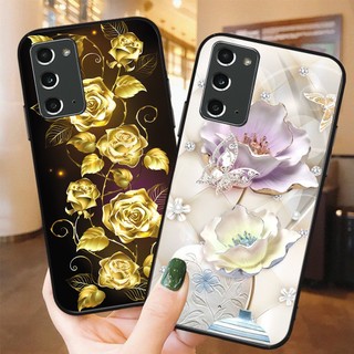 Ốp lưng Samsung note 20 in hình hoa , ốp nữ sang trọng