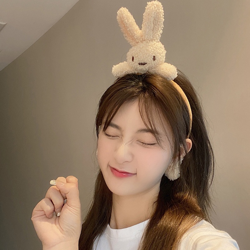 Băng Đô Cài Tóc Rửa Mặt / Trang Điểm Hình Thỏ / Gấu Bông Mềm Mại Chống Trượt