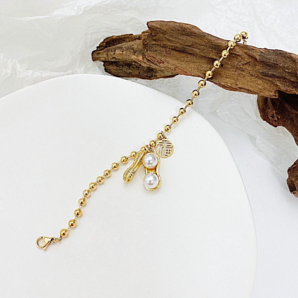 Vòng Tay Mặt Hạt Đậu Phộng Thời Trang Sang Trọng Cho Nữ