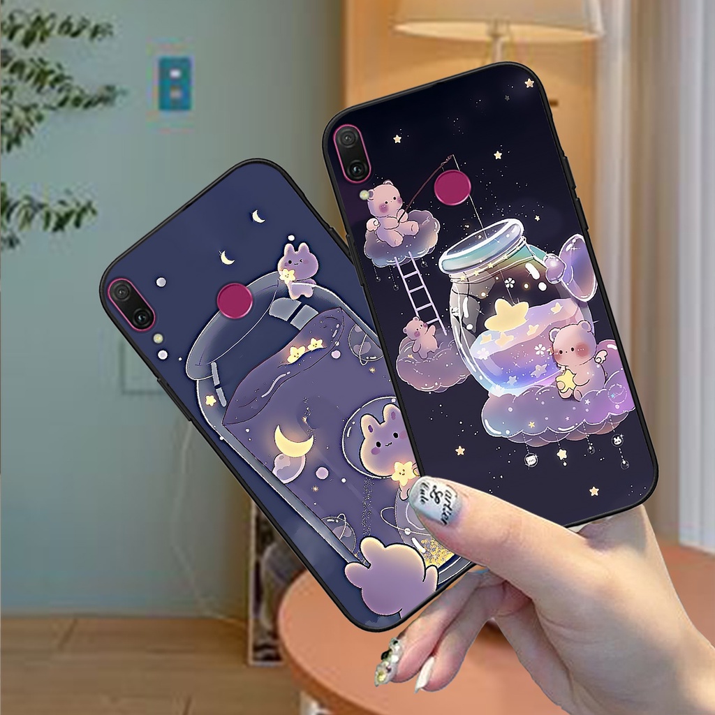 Ốp Iphone X / Xs / Xs max / Xr gấu tím vũ trụ lung linh dễ thương cute