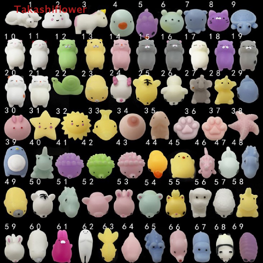 (Takashiflower) Đồ Chơi Nắn Bóp Đàn Hồi Giảm stress Hình Động Vật Dễ Thương Thay Đổi Màu Sắc 96 Mẫu
