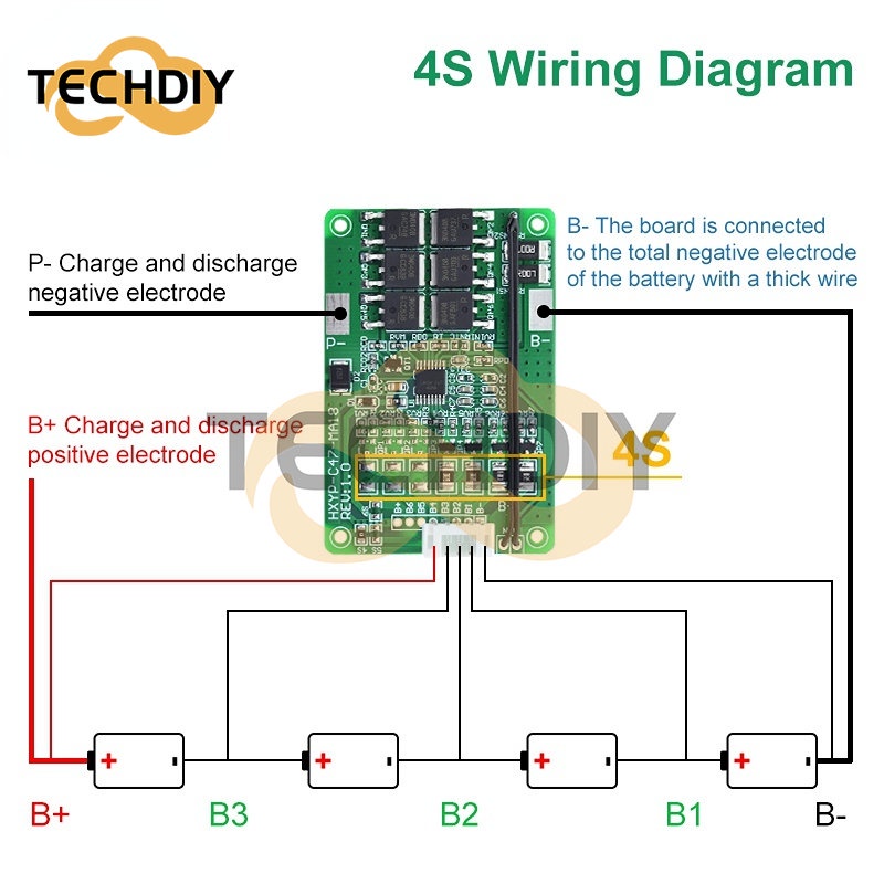 Bảng Mạch Bảo Vệ Pin Lithium 4S / 5S / 6S / 7S BMS 16.8V 21V 20A 18650 Sự Bảo Vệ