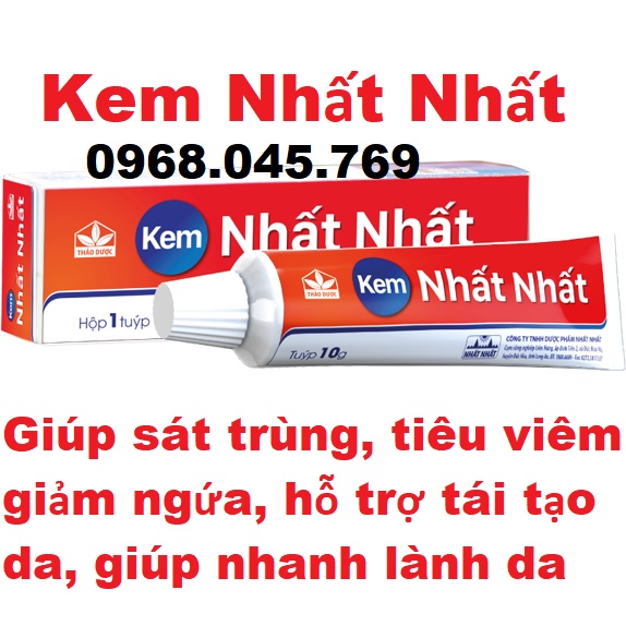 Kem Nhất Nhất tuýp 10g - Giúp sát trùng, tiêu viêm, giảm ngứa, cho tổn thương nhanh lành