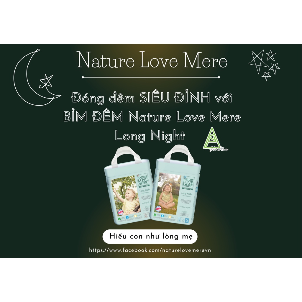 Combo 1 thùng Bỉm Quần NATURE LOVE MERE Longnight/bản đêm Nội Địa Hàn siêu mềm,siêu thấm hút Size XL20/XXL18