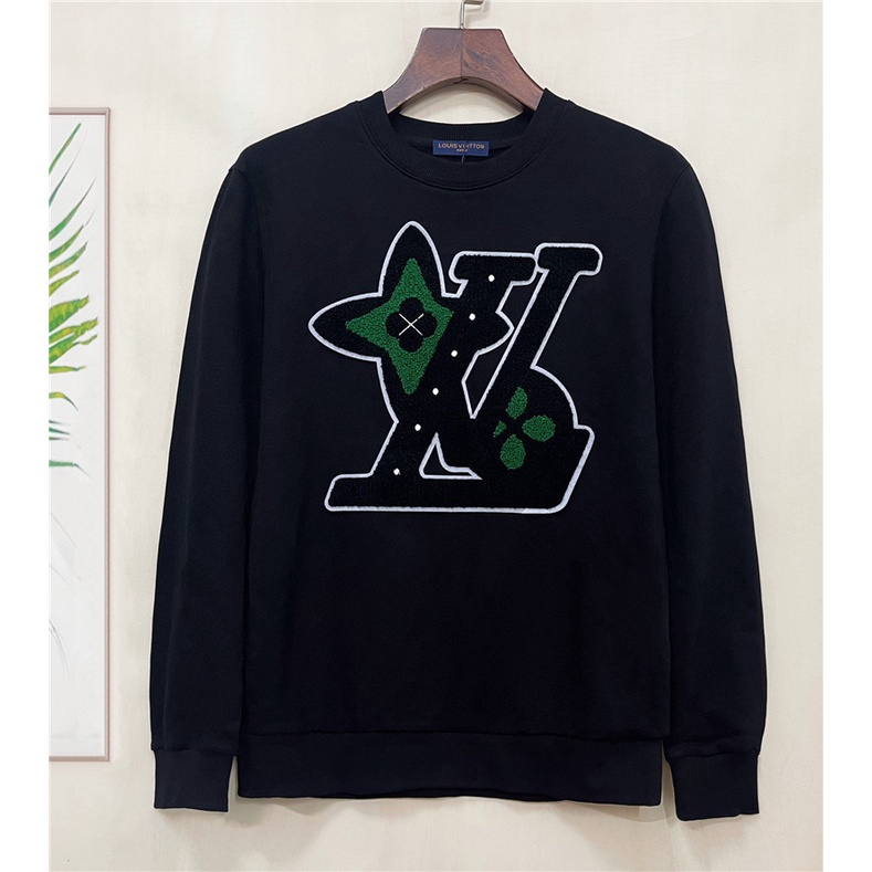 Áo Sweater Cotton Tay Dài Cổ Tròn Thêu Logo Chữ Thời Trang Thu Đông Hàng Mới Dành Cho Nam Size S-4XL L0uis Vu1tt
