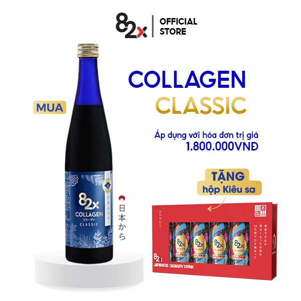 82X COLLAGEN CLASSIC Dạng Nước 120.000mg Collagen Peptide Từ Da Cá Ngừ Đại Dương- Nước Uống Đẹp Da Đến Từ Nhật Bản 500ml