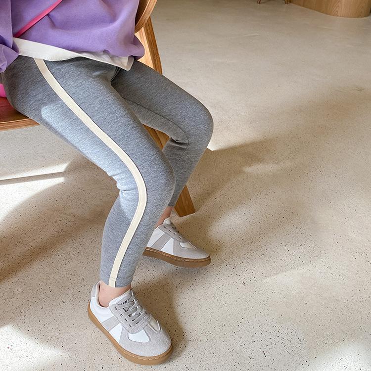 Quần legging sọc bên QG513 sz 90-150,  legging mỏng, co dãn nhiều, thời trang hàn quốc thu đông cho bé 2022