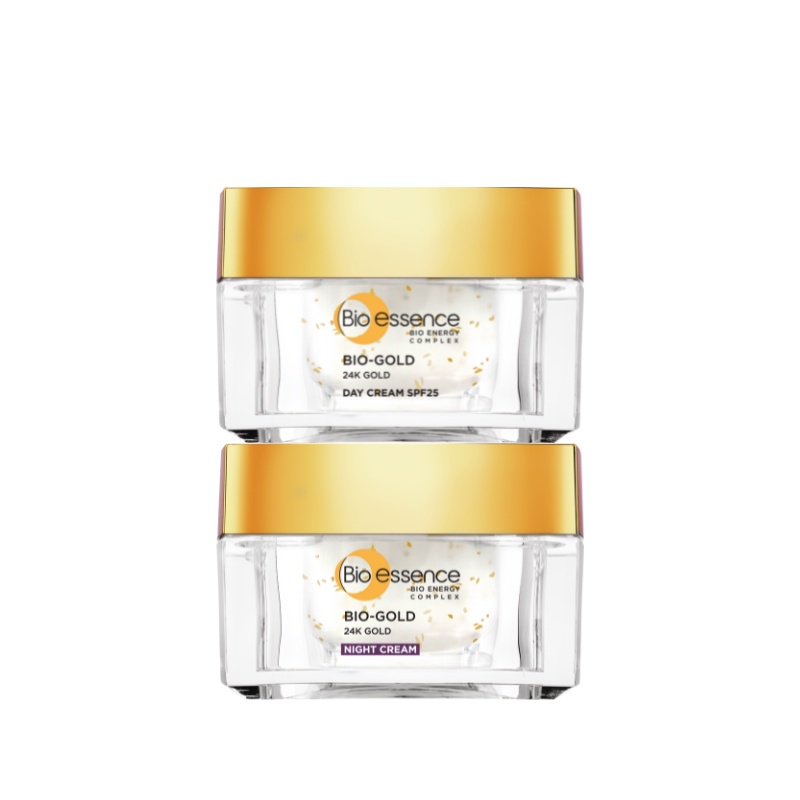 Combo Kem dưỡng ngăn lão hóa ban ngày và ban đêm Bio-essence Bio-Gold 40gx2