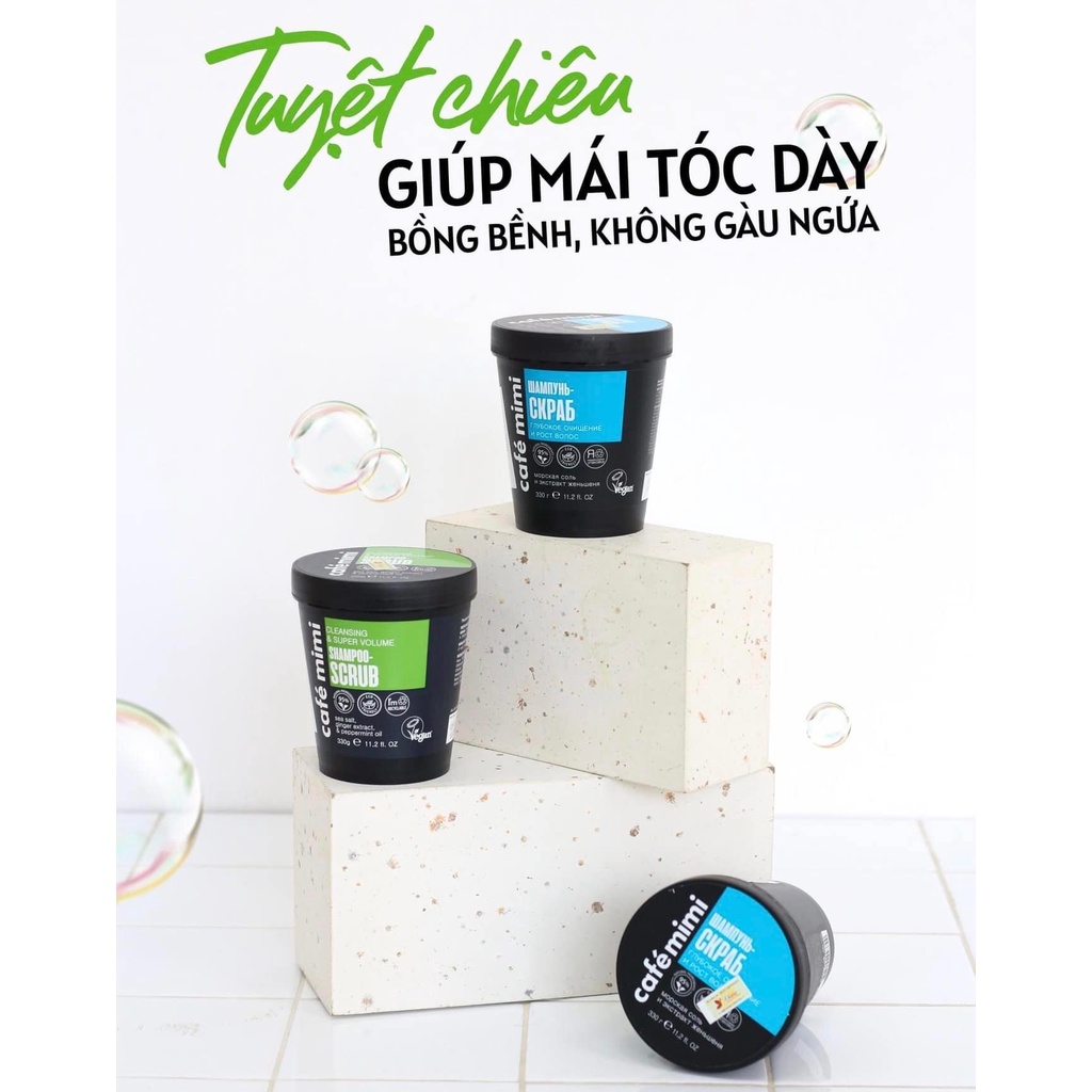Cafe Mimi Shampoo Scrub Tẩy Da Chết Dành Riêng Cho Da Đầu - 330g