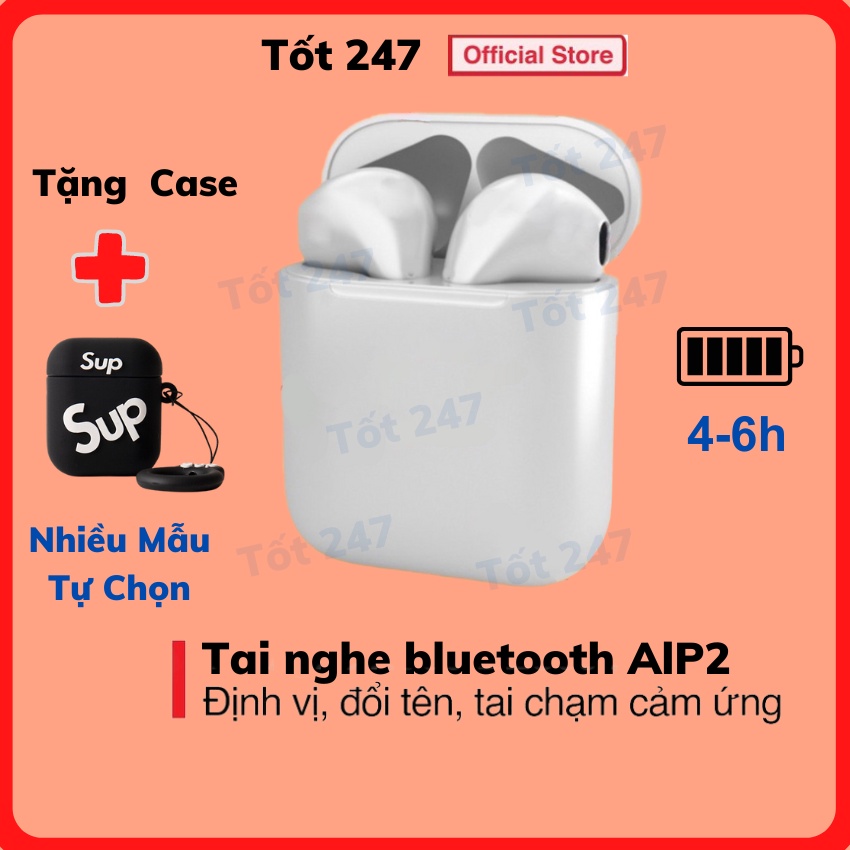 Tai nghe bluetooth AlP2, Tai nghe không dây Full Chức Năng, Đổi Tên, Định Vị, Pin Trâu dùng cho mọi dòng máy