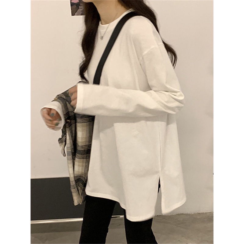 NRVP Áo thun nữ dài tay dáng rộng phong cách Hàn Quốc 2023