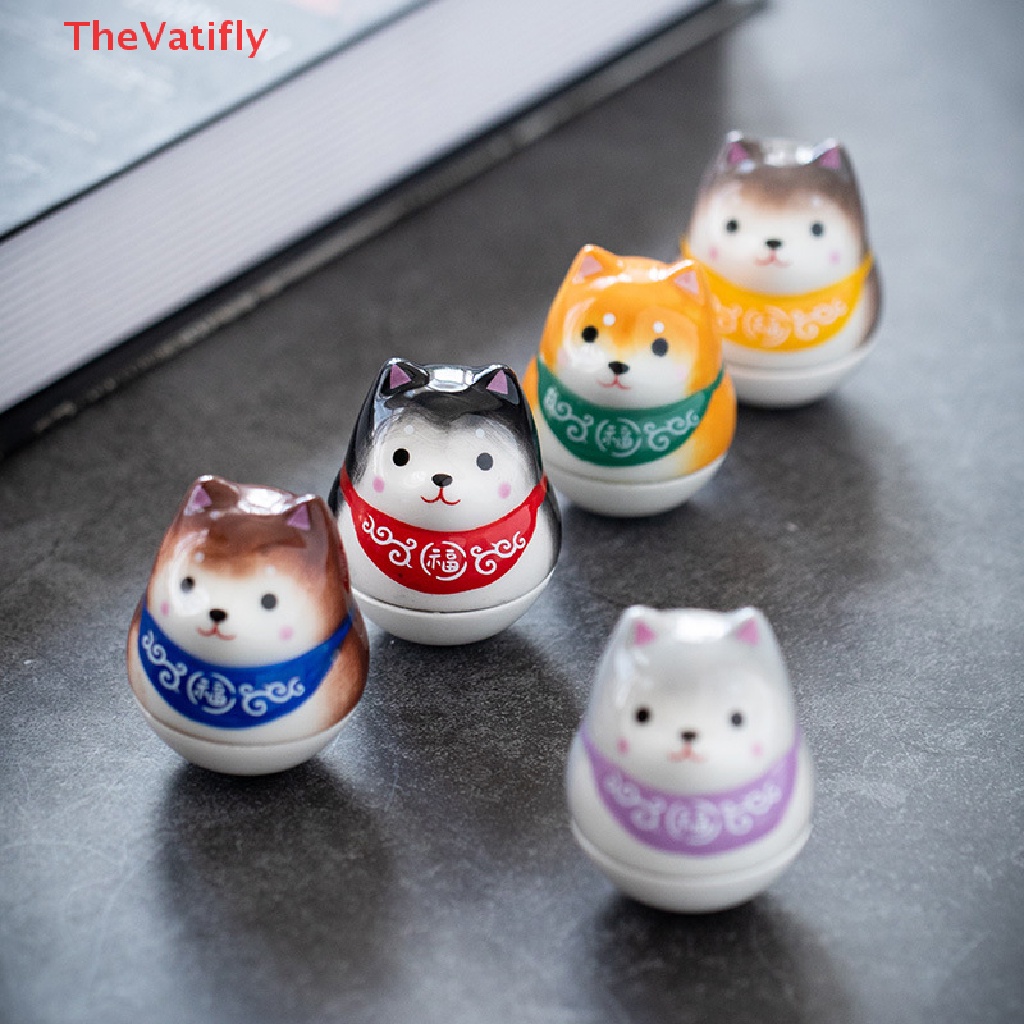 [Thevalifly] Tượng Trang Trí Hình Con Chó Hoạt Hình Bằng Gốm Phong Cách Nhật Bản