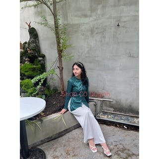 ÁO BÀ BA GẤM CHỮ NỔI ( KHÔNG KÈM QUẦN )