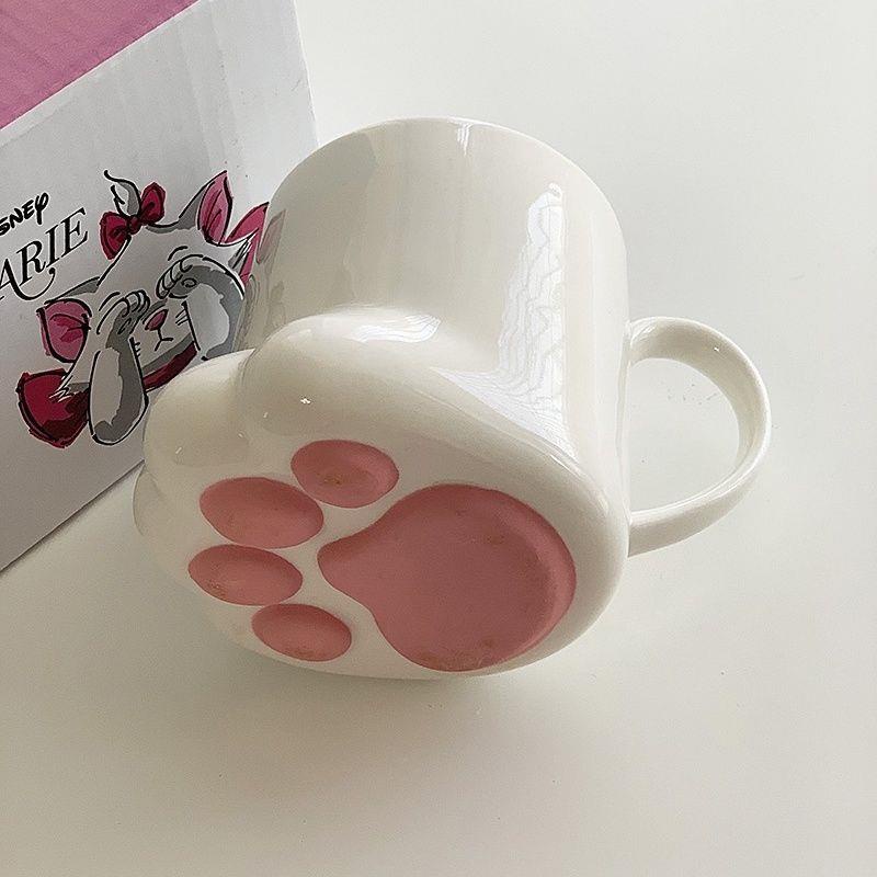 Cốc Uống Nước Bằng Sứ Hình Chân Mèo Dễ Thương