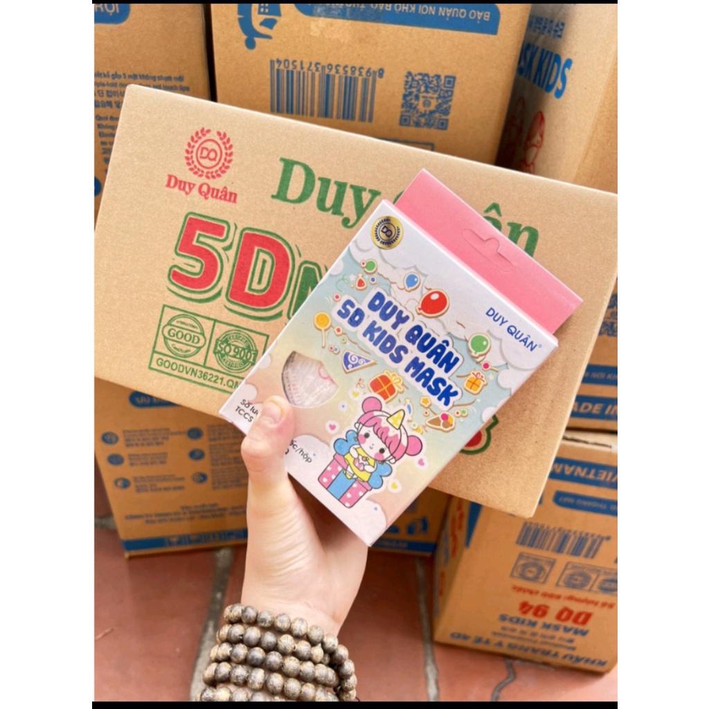 1 Thùng 100 CHIẾC Khẩu Trang 5D Kids Trẻ Em Mask Duy Ngọc