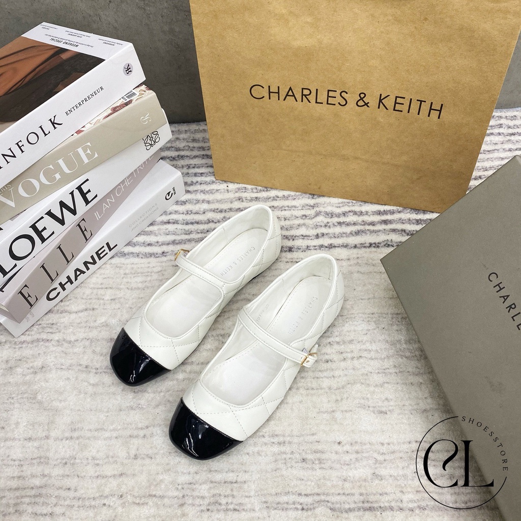 Giày búp bê nữ CNK chám mũi tròn 2 màu