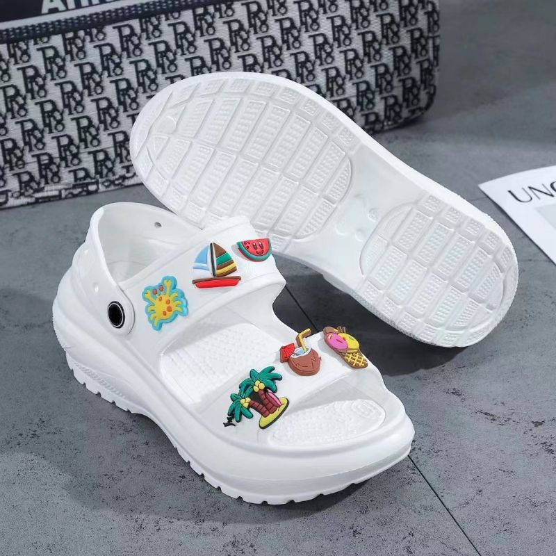 Dép Sandal Nữ, Dép Quai Hậu học sinh đế cao 7 cm Gắn kèm Sticker