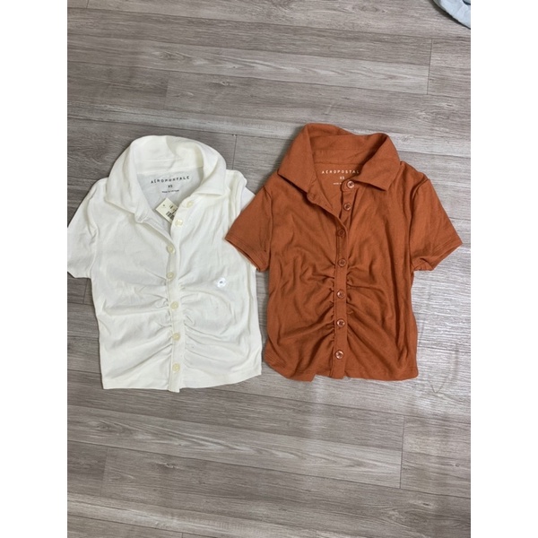 Áo Thun Croptop Aeo xuất xịn 2 màu Trắng, Cam