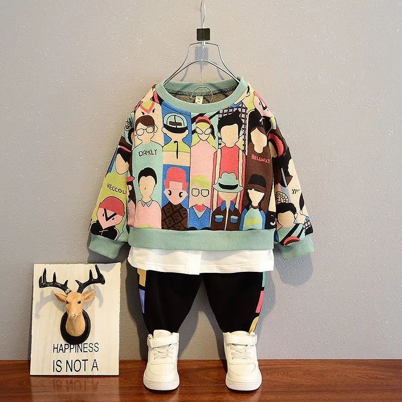 Áo Sweater Tay Dài In Họa Tiết Hoạt Hình Phong Cách Hàn Quốc Dễ Phối Đồ Thời Trang Cho Nam
