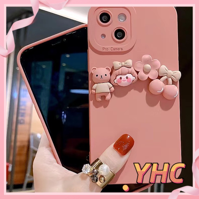 ốp iphone Hình Búp Bê Màu Hồng tương thích iPhone 6s 6splus 7 7plus 8 8plus X XS 11 12 Pro Max Plus Promax-026