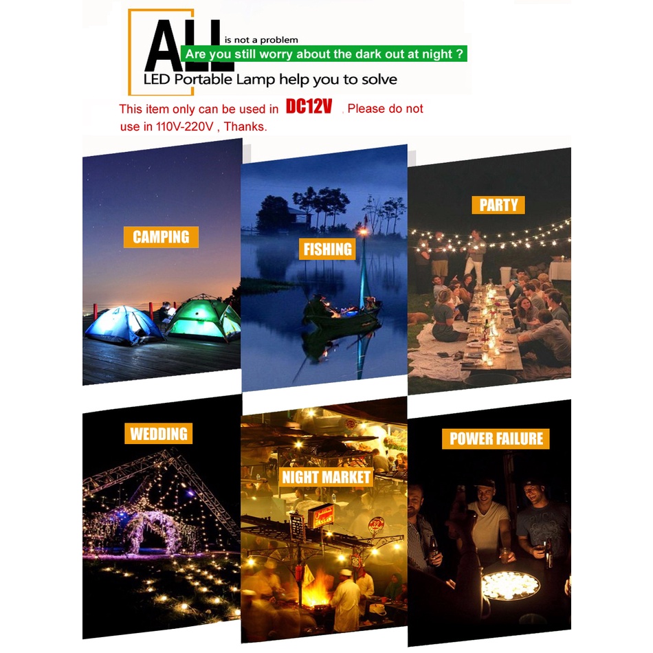 Bóng Đèn Led 12V DC E27 3W 7W 9W 12W 15W 18W 24W 36W 12V Dành Cho Các Hoạt Động Ngoài Trời