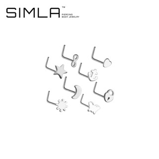  Khuyên cánh mũi bạc chữ L hình đồ vật thép không gỉ Simla   Giá 1 chiếc   - Simla Body Jewelry 