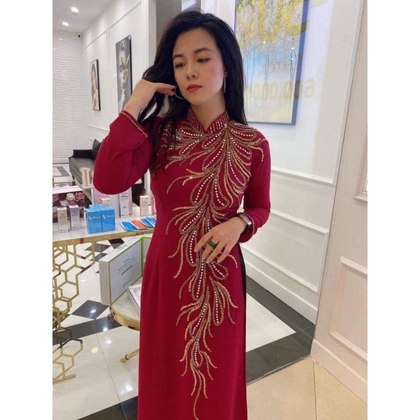 Áo dài đính đá sang chảnh size XL