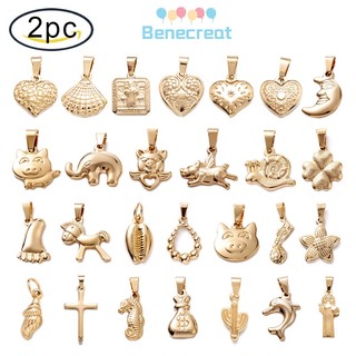 Bộ 2 dây chuyền benecreat bằng inox 304 mặt hình dấu chân/ heo/ xương rồng